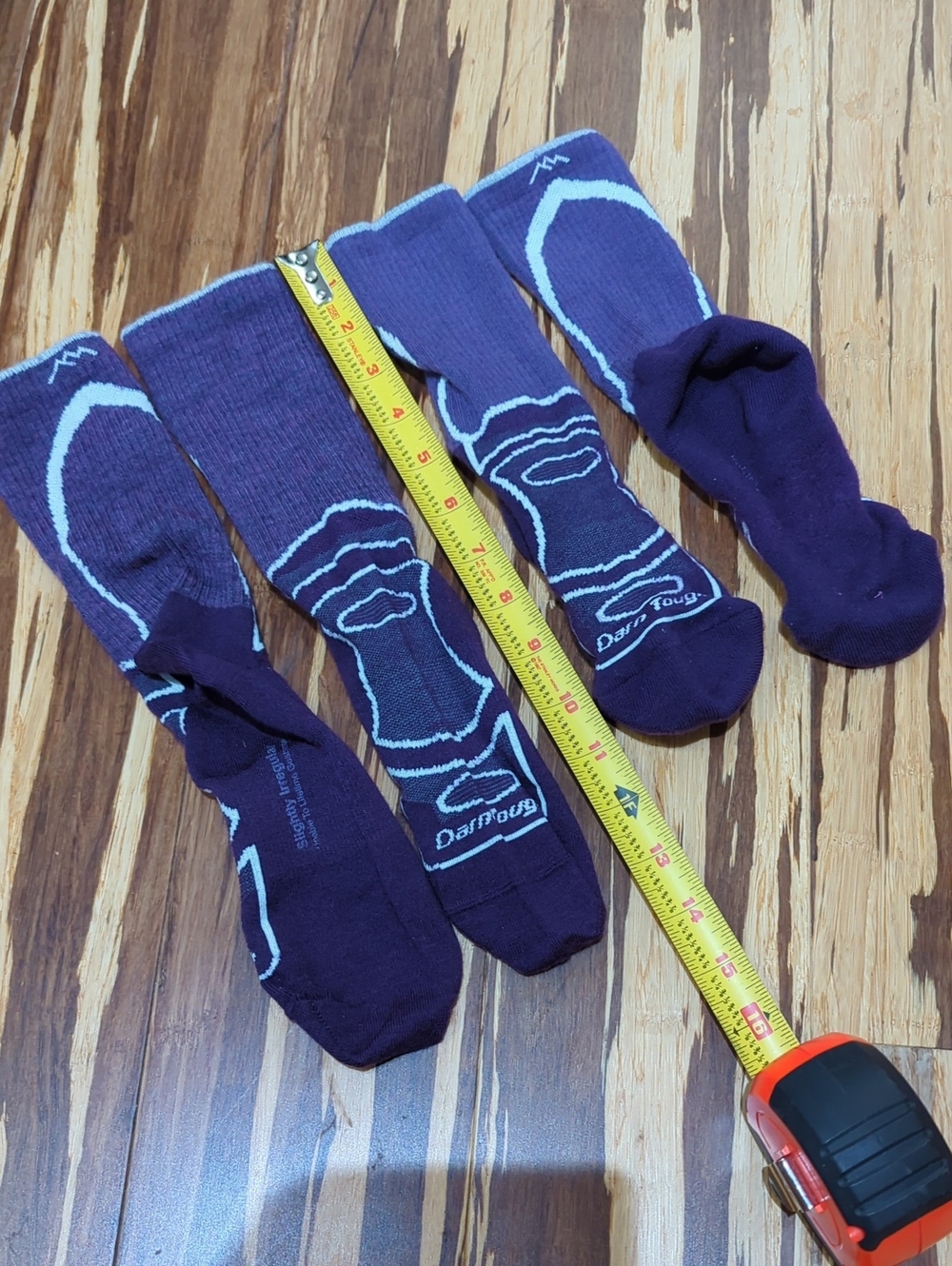 Darn Tough Purple Crew Performance Socks with Light Accent (2 pair)